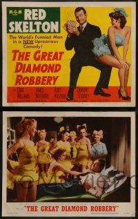 5k194 GREAT DIAMOND ROBBERY 8 LCs '53 daffy couple Red Skelton & sexy Cara Williams, cool tc art!