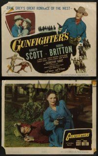 5k210 GUNFIGHTERS 8 LCs R53 Randolph Scott, Barbara Britton, from Zane Grey novel!