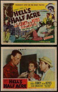 5k232 HELL'S HALF ACRE 8 LCs '54 action images of Wendell Corey & Keye Luke in Hawaii!