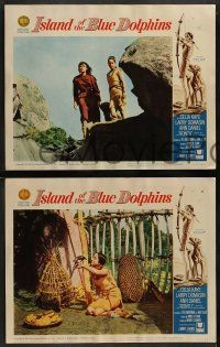 5k269 ISLAND OF THE BLUE DOLPHINS 8 LCs '64 Native American Indian Celia Kaye, animals!