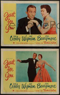 5k293 JUST FOR YOU 8 LCs '53 cool images of Bing Crosby & Jane Wyman, Ethel Barrymore!