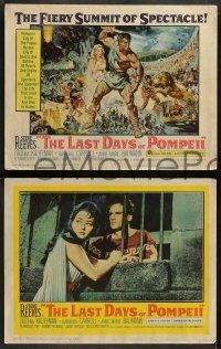 5k309 LAST DAYS OF POMPEII 8 LCs '60 mighty Steve Reeves in the fiery summit of spectacle!