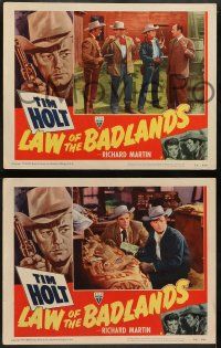 5k845 LAW OF THE BADLANDS 3 LCs '50 cowboy Tim Holt with gun, Ranger bullets blast bandits!