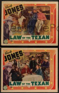 5k776 LAW OF THE TEXAN 4 LCs '38 Buck Jones on his horse leads five Texas Rangers on search!