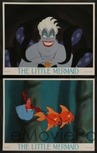 5k777 LITTLE MERMAID 4 LCs '89 Disney underwater cartoon, cool images of Ariel & cast!