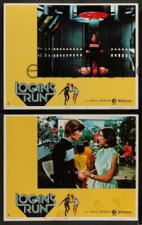 5k847 LOGAN'S RUN 3 LCs '76 great images of Michael York & Jenny Agutter w/ Peter Ustinov!
