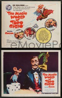 5k349 MAGIC WORLD OF TOPO GIGIO 8 LCs '65 wacky Italian mouse fantasy, Ed Sullivan pictured on TC!