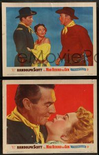 5k355 MAN BEHIND THE GUN 8 LCs '52 images of Randolph Scott, pretty Patrice Wymore, Lina Romay!