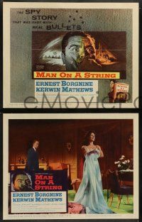 5k358 MAN ON A STRING 8 LCs '60 counterspy Ernest Borgnine, Andre de Toth espionage thriller!