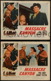 5k367 MASSACRE CANYON 8 LCs '54 Phil Carey & Audrey Totter against the great Apache rebellion!