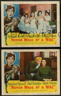 5k414 NEVER WAVE AT A WAC 8 LCs '53 great images of Rosalind Russell + Paul Douglas!
