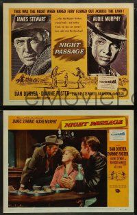 5k419 NIGHT PASSAGE 8 LCs '57 cool western cowboys Dan Duryea, Audie Murphy, James Stewart!