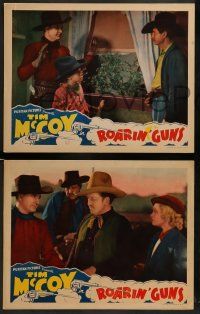 5k795 ROARIN' GUNS 4 LCs '36 cowboy hero Tim McCoy shown in several great scenes!