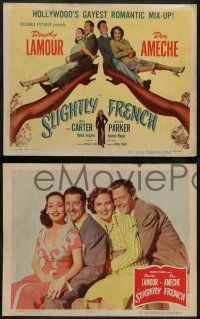 5k517 SLIGHTLY FRENCH 8 LCs '48 great images of pretty Dorothy Lamour & Don Ameche!
