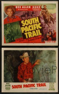 5k531 SOUTH PACIFIC TRAIL 8 LCs '52 great artwork of Rex Allen close up & on his horse Koko!