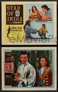 5k540 STAR OF INDIA 8 LCs '56 Cornel Wilde, Jean Wallace, Lom, adventure, romance, excitement!