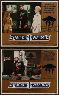 5k543 STARSHIP INVASIONS 8 LCs '77 Robert Vaughan, Christopher Lee, aliens & sexy women!