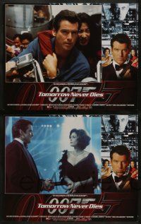 5k589 TOMORROW NEVER DIES 8 LCs '97 Pierce Brosnan as James Bond 007, Teri Hatcher, Yeoh!