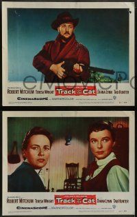 5k592 TRACK OF THE CAT 8 LCs '54 cowboy Robert Mitchum & Teresa Wright in a startling love story!
