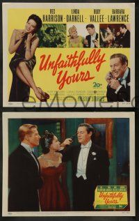 5k603 UNFAITHFULLY YOURS 8 LCs '48 Rex Harrison, sexy Linda Darnell, Rudy Vallee, Lawrence!