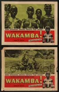 5k615 WAKAMBA 8 LCs '55 colorful art, actual customs of weird & wonderful African tribe!