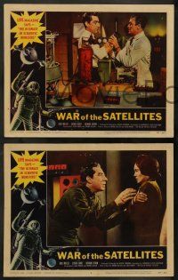 5k882 WAR OF THE SATELLITES 3 LCs '58 Roger Corman sci-fi, Dick Miller, Susan Cabot!