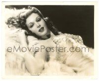 5m130 ANN MILLER 8.25x10 still '40s sexy close portrait laying on fur in strapless dress!