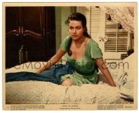 5m007 BAND OF ANGELS color 8x10 still #6 '57 close up of sexy Yvonne De Carlo laying on bed!