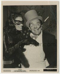 5m160 BATMAN 8x10 still '66 c/u of Burgess Meredith as The Penguin & Lee Meriwether as Catwoman!