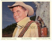 5m050 LAST CHALLENGE color 8x10 still '67 best close up of smiling Glenn Ford with holstered gun!