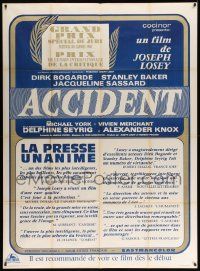 5p657 ACCIDENT French 1p '67 directed by Joseph Losey, written by Harold Pinter, critic reviews!