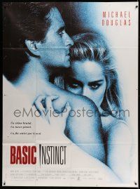5p673 BASIC INSTINCT French 1p '92 Paul Verhoeven directed, Michael Douglas & sexy Sharon Stone!