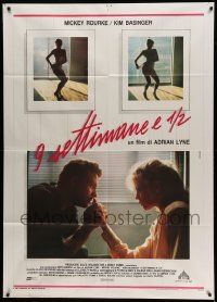 5p114 9 1/2 WEEKS Italian 1p '86 Mickey Rourke, sexy Kim Basinger, different close up!