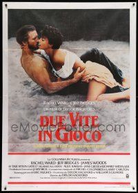 5p117 AGAINST ALL ODDS Italian 1p '84 Jeff Bridges makes out with Rachel Ward on the beach!