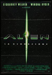 5p119 ALIEN RESURRECTION Italian 1p '98 Sigourney Weaver, Winona Ryder, cool outer space image!