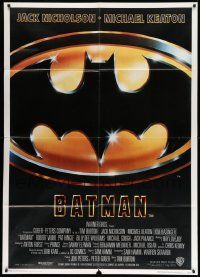 5p122 BATMAN Italian 1p '89 directed by Tim Burton, cool image of the Bat logo!