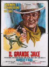 5p058 BIG JAKE Italian 2p '71 different art of John Wayne shooting gun by Averardo Ciriello!