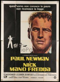 5p067 COOL HAND LUKE Italian 2p R77 Paul Newman prison escape classic, cool different image!