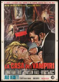 5p077 HOUSE OF DARK SHADOWS Italian 2p '71 completely different art of vampire Barnabas Collins!