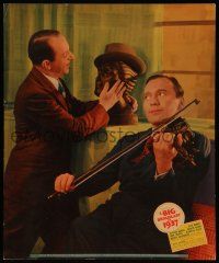 5p018 BIG BROADCAST OF 1937 jumbo LC '36 Jack Benny playing violin while man romances statue!