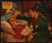 5p032 WIFE, DOCTOR & NURSE jumbo LC '37 Warner Baxter clowning around with Loretta Young in bed!
