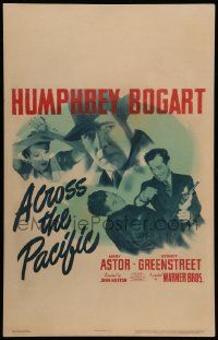 5p298 ACROSS THE PACIFIC WC '42 Mary Astor, Humphrey Bogart in fedora & fighting, ultra rare!