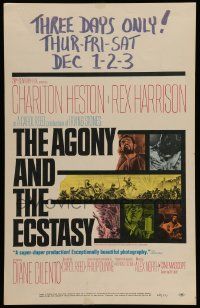 5p301 AGONY & THE ECSTASY WC '65 great art of Charlton Heston & Rex Harrison, Carol Reed!