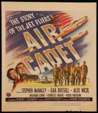 5p302 AIR CADET WC '51 Stephen McNally, the story of U.S. Air Force jet pilots, cool airplane art!