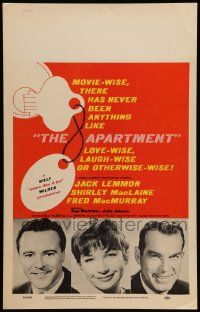 5p308 APARTMENT WC '60 Billy Wilder, Jack Lemmon, Shirley MacLaine, Fred MacMurray!