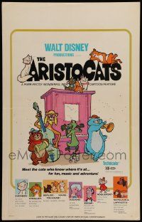 5p310 ARISTOCATS WC '71 Walt Disney feline jazz musical cartoon, great colorful image!