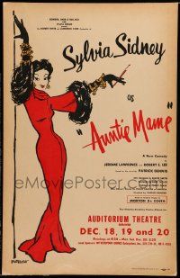 5p313 AUNTIE MAME stage play WC '58 great artwork of Sylvia Sidney by Morrow!
