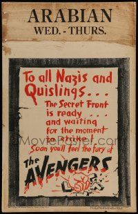 5p314 AVENGERS WC '42 To all Nazis & Quislings, the Secret Front is ready to strike!