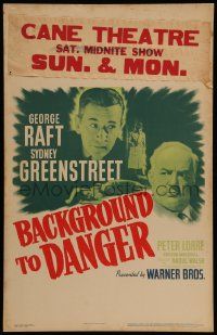 5p316 BACKGROUND TO DANGER WC '43 George Raft, Sydney Greenstreet & Peter Lorre in Turkey!