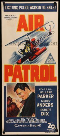 5r364 AIR PATROL Aust daybill '62 helicopter police, Willard Parker, Merry Anders, Robert Dix